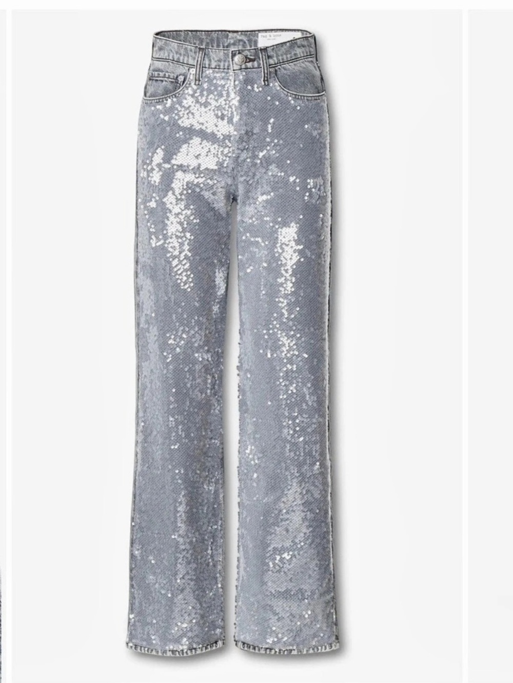 NWT Rag & Bone Shea High Rise Relaxed Straight Sequin Jeans Sequin Straight Leg